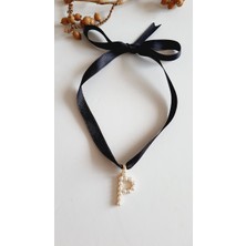 Petek Aksesuar P Harf Tarz Incili Kurdela Choker Kolye