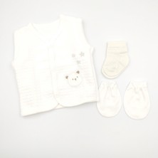 Bebek Star Unisex Tavşan ve Ayıcıklı Krem 10'lu Hastane Çıkışı Seti