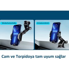 Hobimtek Att-38 Otomatik Klipsli Araba Telefon Tutucu Ayarlanabilir Cam ve Torpido Için Tutucu