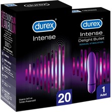 Durex Intense 20'li Uyarıcı Jelli ve Tırtıklı Prezervatif + Durex Intense Delight Bullet Titreşimli Vibratör