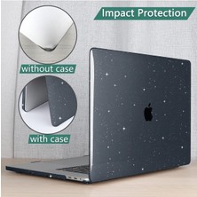 Nezih Case Macbook Pro 13 M2 2022 A2686 Uyumlu Simli Star Parlak Kapak 360° Koruma Kılıf