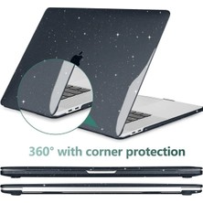 Nezih Case Macbook Pro 13 M2 2022 A2686 Uyumlu Simli Star Parlak Kapak 360° Koruma Kılıf