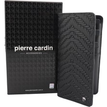 Pierre Cardin Örgü Desenli Logolu Deri Cüzdan Dik Model 11055
