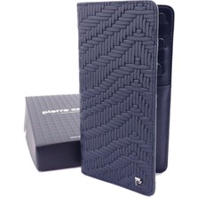 Pierre Cardin Örgü Desenli Logolu Deri Cüzdan Dik Model 11055