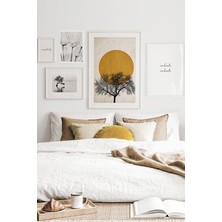 Özcanlar Çerçeve Ev Dekorasyonu Turuncu Güneş 5'li Tablo Seti Özc--56