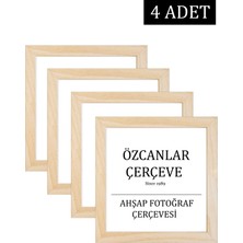 Özcanlar Çerçeve 4 Lü Aile Ahşap Çerçevesi Ahşap Resim Çerçevesi 20X20 30X30 40X40 15X21  30X40 Doğal Ahşap Çerçeve