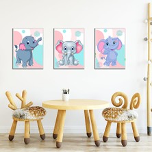 Özcanlar Çerçeve Bebek Odası Çocuk Odası Doğumgünü Parti Pano Tablo Mdf Baskı Dekorasyon Hayvanlar Diyarı Resim Çerçeveli Çocuk Odası 30X40