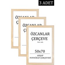 Özcanlar Çerçeve 3 'lü  Takım Ahşap Çerçeve  Ahşap Resim Çerçevesi  50X70 Doğal Ahşap Çerçeve Ham Ahşap