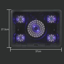 Dolity Milageto Dizüstü Bilgisayar Soğutma Pad Soğutucu 5 Sessiz Fan Mavi LED Işıklar Çift USB 2.0 (Yurt Dışından)