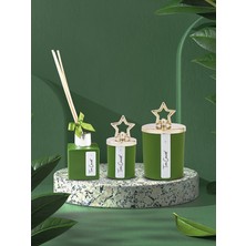 Tiem Concept Yılbaşı Kutulu Yeşil Renkli Bergamot Kokulu Yıldız Tepelikli 3'lü Mum ve Oda Koku Seti