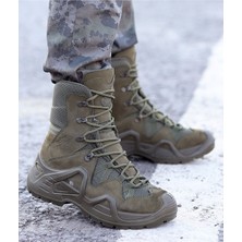 Scooter 1490 Su Geçirmez Erkek Askeri Bot  - Haki Nubuk