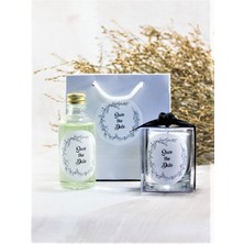 Tiem Concept Nikah Şekeri Baskılı Çantalı Kolonya ve Mum Seti