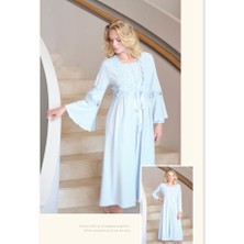 Bone Club 5318 Mavi Hamile Lohusa Gecelik Sabahlık Tk