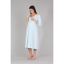 Bone Club 5302 Mavi Hamile Lohusa Gecelik