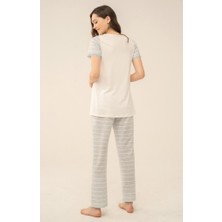 Feyza 4115 Mavi  Hamile Lohusa Pijama  Takım