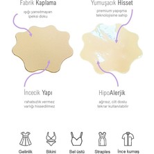 Luofucon Silikon Yapışkanlı Göğüs Ucu Kapatıcı Premium Bant Nipple Cover Yeniden Kullanılabilir 1 Çift