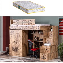 Setay Kaptan Ranza 2 Kapaklı Dolap Çalışma Masası + 1 Adet Comfort Yatak