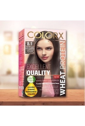 Colorx Saç Boyası Tekli Set - 8.1 Orta Küllü Kumral