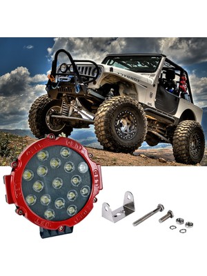 Carub Hk off Road Çalısma Lambası Yuvarlak 17 LED 10-30V 17X17X4CM Kırmızı Çerçeve