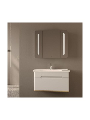 West Mılano 80 cm Beyaz Banyo Dolap Takımı