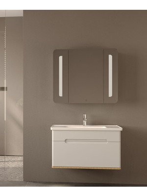 West Mılano 80 cm Beyaz Banyo Dolap Takımı