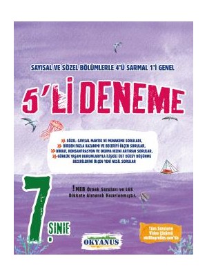 Okyanus Yayınları 7. Sınıf 5'li Deneme Seti (4 Sarmal,1 Genel)