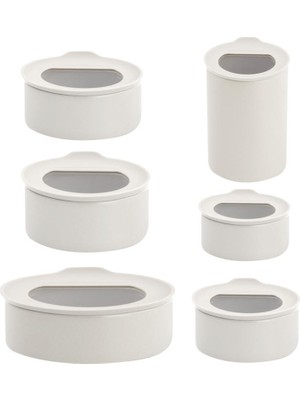 Neoflam Fıka One Seramik Saklama Kabı 6 Parça Buz Beyazı