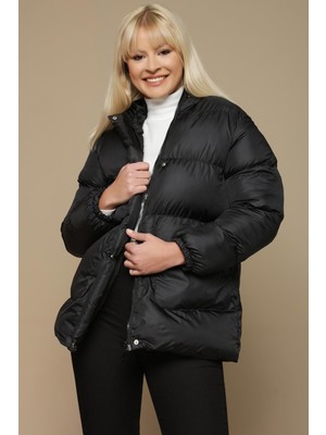 Select Moda Kadın Kuşaklı Şişme Mont