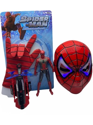 Marvel Spider-Man Örümcek Atan Eldiven ve LED Işıklı Maske