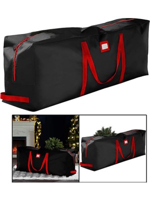 Newdv Yapay Noel Ağacı Depolama Çantası Depolama Tote Giysisi Garaj Aracı Siyah 122X34X51CM