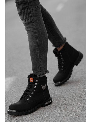 Khayt Draven Su Geçirmez Sıcak Astar Fermuarlı Çelikli Kauçuk Kaymaz Taban Garantili Unisex Bot Çizme