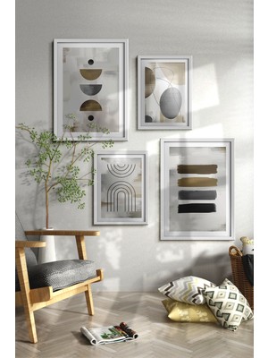 Özcanlar Çerçeve Çerçeveli Tablo  Dekorasyon  Ev Dekoru  Oturma Odası Yatak Odası Nötr Soyut Modern Sanat
