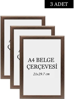 Özcanlar Çerçeve 3 Lü Set A4(21X29.7) Diploma Çerçevesi Belge Çerçeveleri Sertifika Çerçevesi