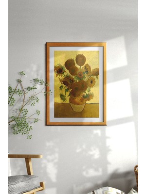 Özcanlar Çerçeve Çerçeveli Tablo Çerçeveli Dekor Tablo Seti Dekoratif Tablo Van Gogh Ay Çiçeği Tablo