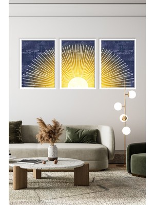 Özcanlar Çerçeve Çerçeveli Tablo Çerçeveler Dekorasyon  Ev Dekoru Üçlü Çerçeve