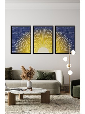 Özcanlar Çerçeve Çerçeveli Tablo Çerçeveler Dekorasyon  Ev Dekoru Üçlü Çerçeve