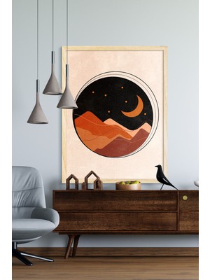 Özcanlar Çerçeve Çerçeveli Tablo Modern Sanatsal  Dekorasyon Ev Dekoru Tekli Çerçeve Kış Manzara ÖZC--395