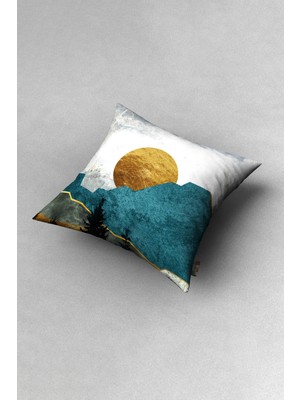 Özcanlar Çerçeve Yastık  Baskı Kırlent Dekoratif Yastık 40X40 Suni Deri Yastık