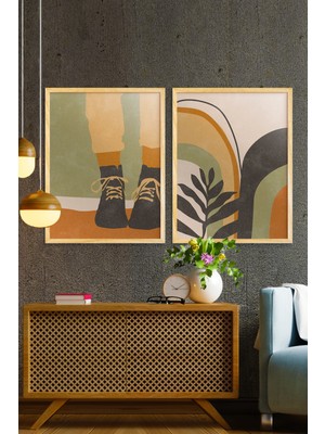 Özcanlar Çerçeve Çerçeveli Çoklu Tablo Çerçeveler Dekorasyon Ev Dekoru Konsept Ikili Ahşap Çerçeve