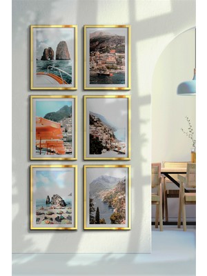 Özcanlar Çerçeve Çerçeveli Tablo  Dekorasyon  Ev Dekoru Modern Sanat Sahil Baskısı Italya Duvar Sanatı Tatil Holiday