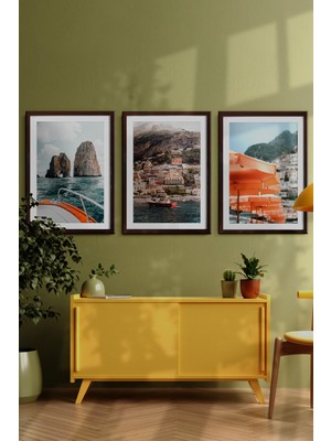 Özcanlar Çerçeve Çerçeveli Tablo  Dekorasyon  Ev Dekoru Modern Sanat Sahil Baskısı Italya Duvar Sanatı  Plaj Tatil