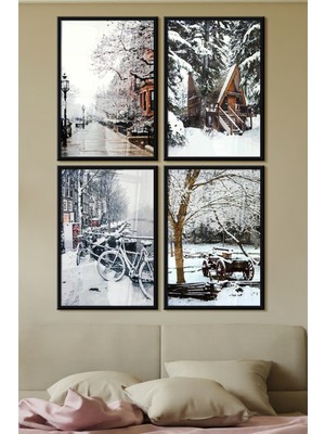 Özcanlar Çerçeve Çerçeveli Tablo Çerçeveler Dekorasyon  Ev Dekoru Kar Kış Konsepti  Çerçeveler