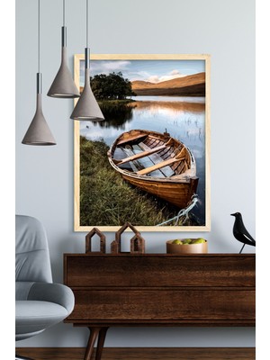 Özcanlar Çerçeve Çerçeveli Tablo Modern Sanatsal  Dekorasyon Ev Dekoru Tekli Çerçeve Kış Manzara Özc--99