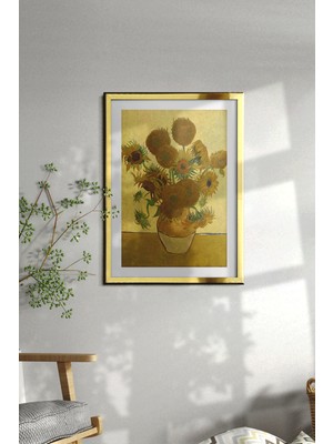 Özcanlar Çerçeve Çerçeveli Tablo Çerçeveli Dekor Tablo Seti Dekoratif Tablo Van Gogh Ay Çiçeği Tablo