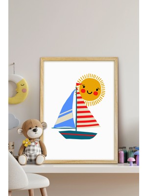 Özcanlar Çerçeve Çerçeveli Bebek ve Çocuk Odası Tablo Seti Kız ve Erkek Doğum Kutlama