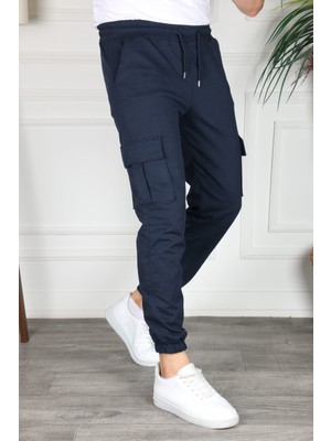 Golden Toptan Golden Kargo Cep Eşofman Altı Erkek Slim Fit Lacivert 2023 Sezonsuz 2 İplik Kumaş