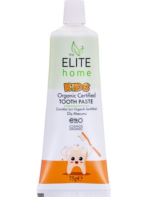 The Elite Home Organik Sertifikalı Diş Macunu Çocuklar İçin 75 gr Hassas Diş Etleri İçin