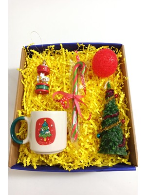 Yılbaşı, Sevgililer Günü Özel Gün Hediye Seti Mutlu Yıllar El Yapımı Kupa, Lamba, Çam Ağacı Mum, Şeker, Atlı Karınca