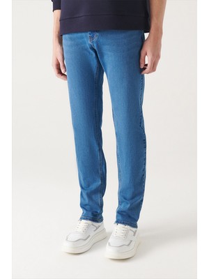 Avva Mavi Eskitme Yıkamalı Likralı Slim Fit Jean Pantolon E003529