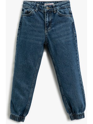 Koton Jogger Kot Pantolon Cepli Pamuklu - Jegging Jean Beli Ayarlanabilir Lastikli